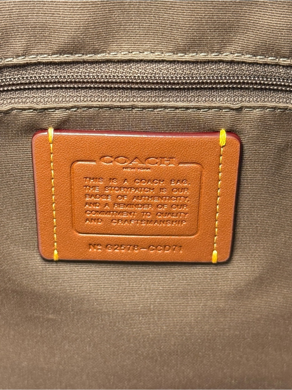 Coach Station Tote - Dark Stone with Gold Hardware NWOT - Picture 8 of 16